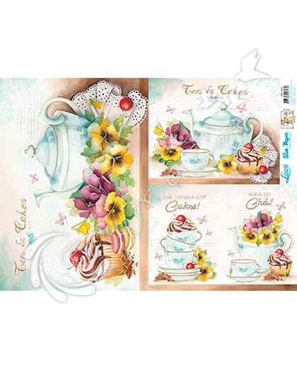 SLIM PAPER SPL-029 BULE XÍCARAS FLORES